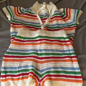 Colorful Striped Knit Set